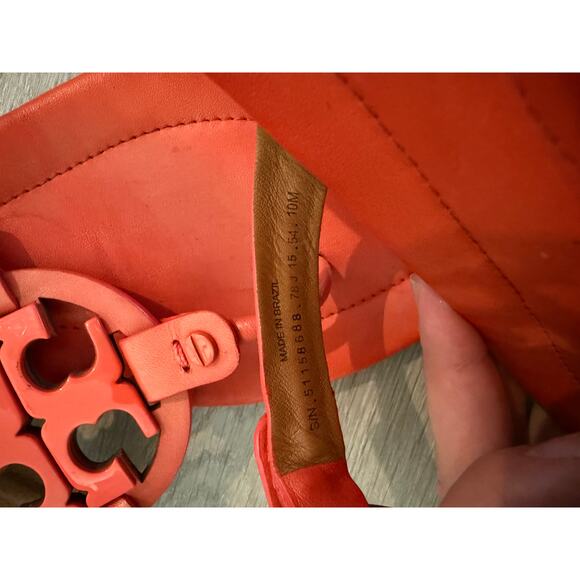 Well Loved Tory Burch Miller Sandal in Orange Sz 10 - Picture 5 of 6